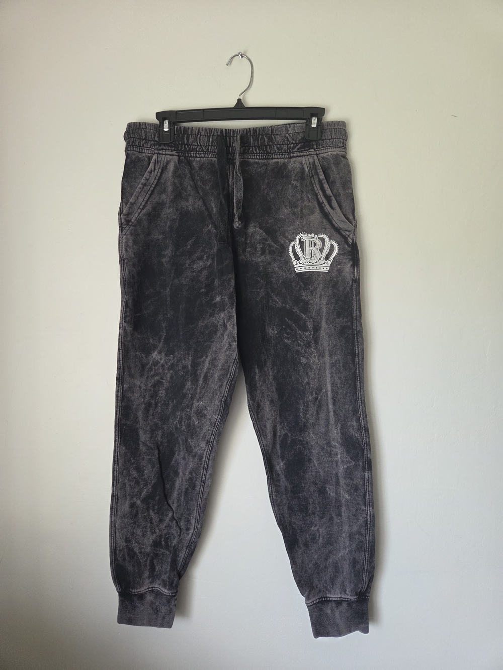 Lane Seven L/7 Mineral Wash Fleece Joggers Gray Size XS Cuffed Hem